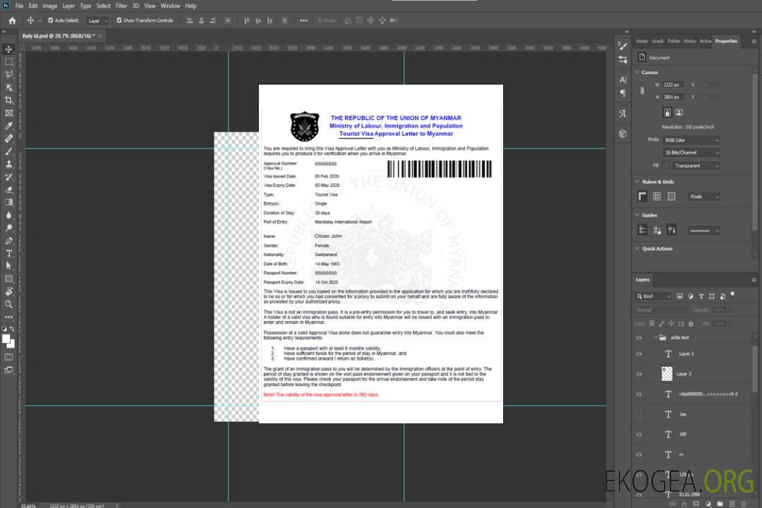 Visa électronique MYANMAR template Visa électronique MYANMAR template